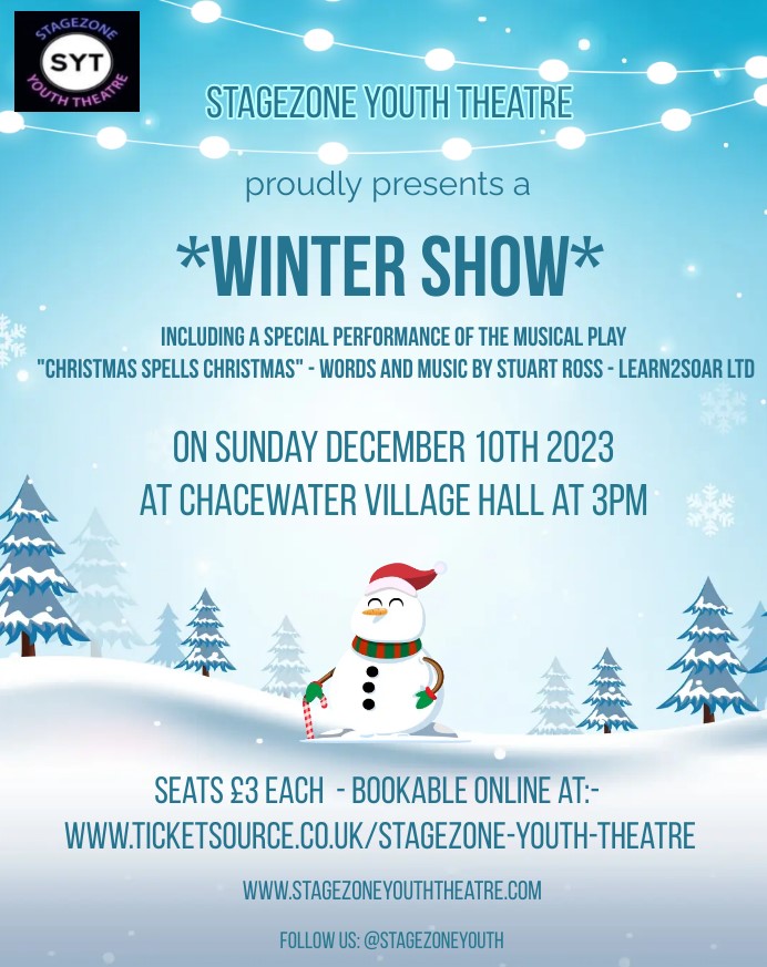 Stagezone Youth Theatre Winter show poster