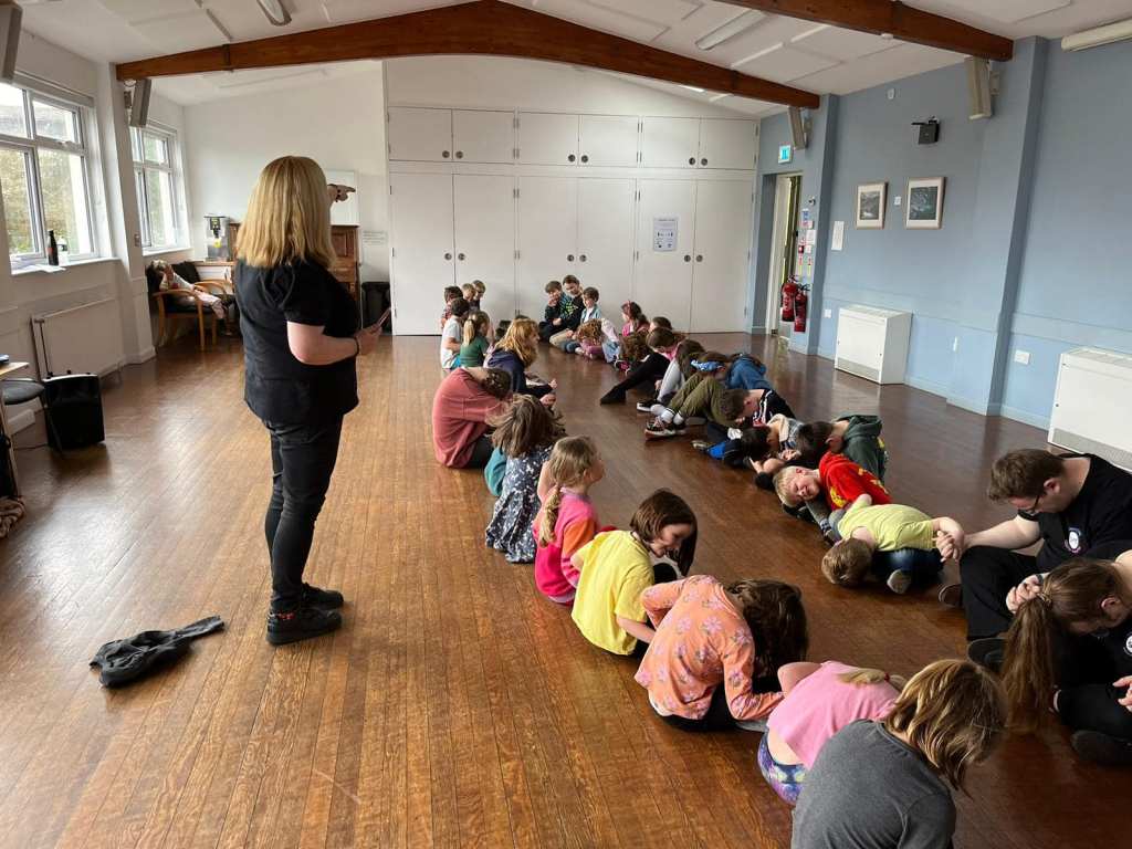 Children at Stagezone playing the key game
