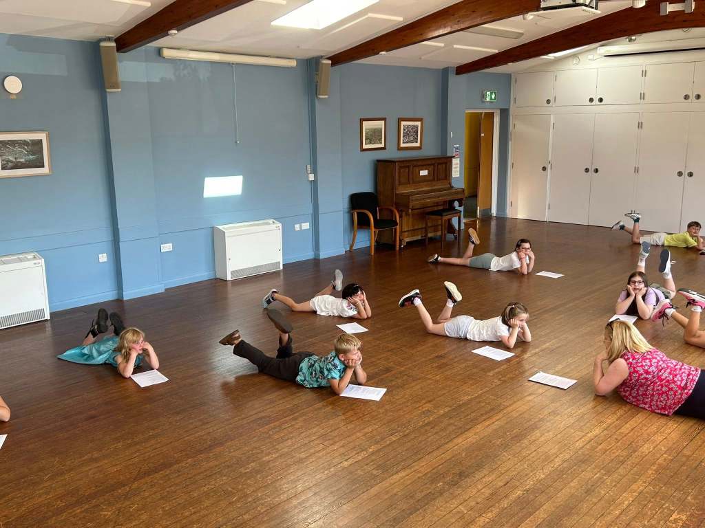 Stagezone children learning choreography to the song Naughty from Matilda.