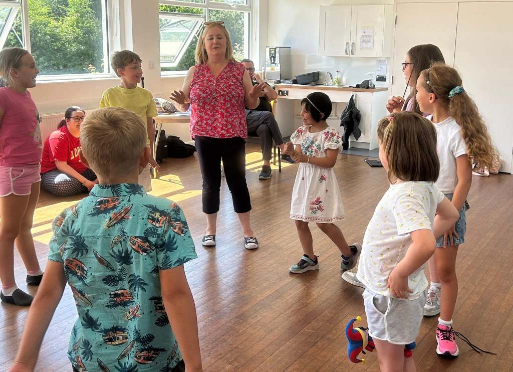 Stagezone children group work with Michelle.