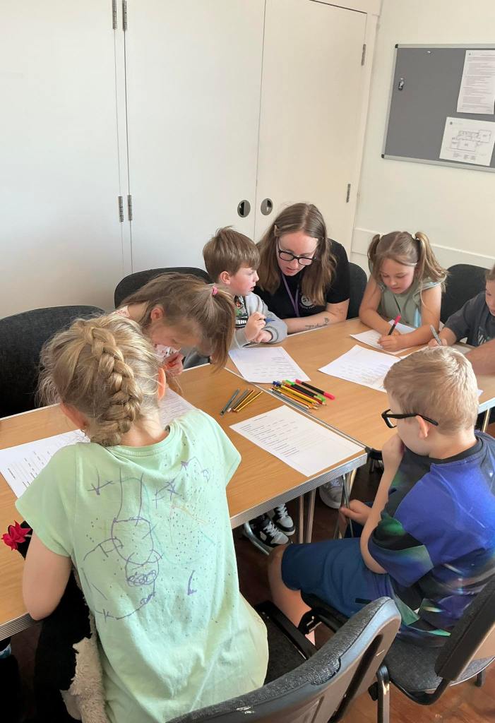 Stagezone Drama kids designing their Mask characters